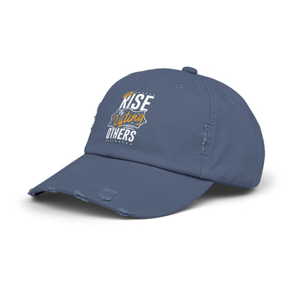 Unisex Distressed Cap mit Typografie-Motiven 