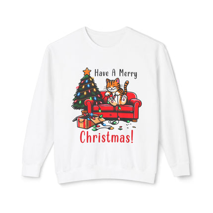 Christmas themed Unisex Lightweight Crewneck Sweatshirt