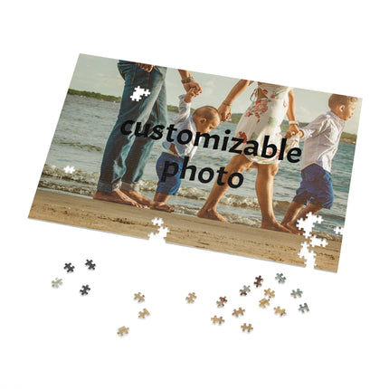 Personalized Family Photo Jigsaw Puzzle with Tin – Custom Memorable Puzzle