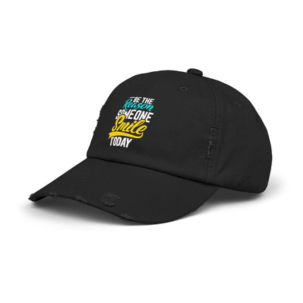 Unisex Distressed Cap mit Typografie-Motiven 