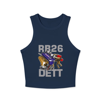 Damen Micro Rib Racer Tank Top mit Auto-Enthusiasten-Motiv
