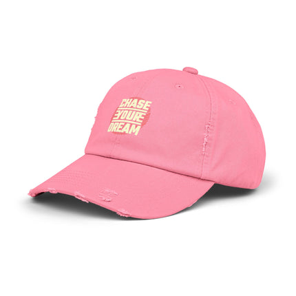 Unisex Distressed Cap mit Typografie-Motiven 