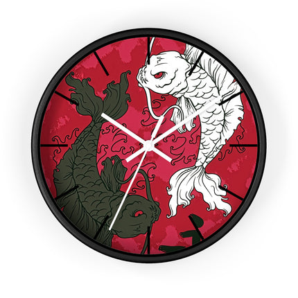 Attraktive Wanduhr mit Koi-Fisch-Design 
