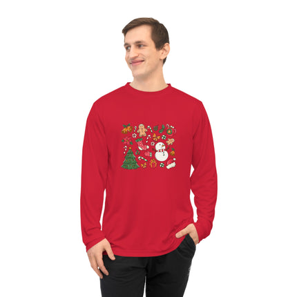 Christmas themed Unisex Performance Long Sleeve Shirt