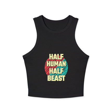 Damen Micro Rib Racer Tank Top mit Typografie-Motiven