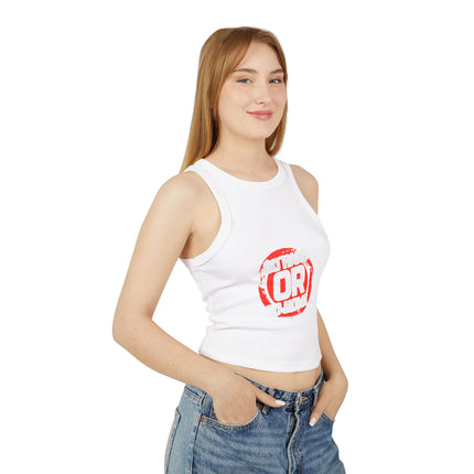 Damen Micro Rib Racer Tank Top mit Typografie-Motiven
