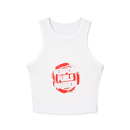 Damen Micro Rib Racer Tank Top mit Typografie-Motiven