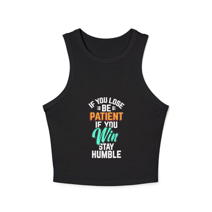 Damen Micro Rib Racer Tank Top mit Typografie-Motiven