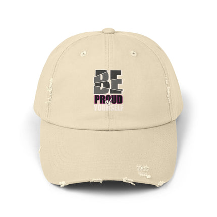 Unisex Distressed Cap mit Typografie-Motiven 