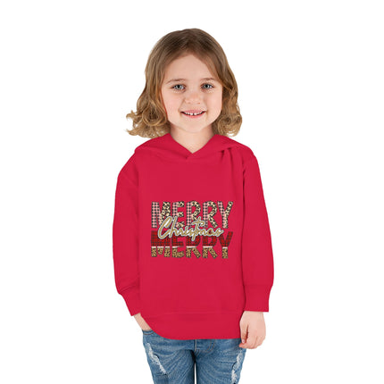 Christmas themed Toddler Pullover Fleece Hoodie