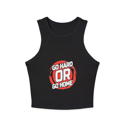 Damen Micro Rib Racer Tank Top mit Typografie-Motiven