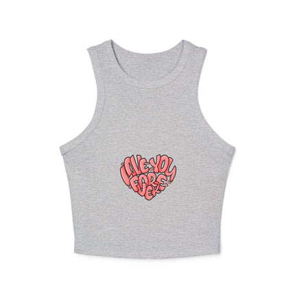 Damen Micro Rib Racer Tank Top mit Typografie-Motiven