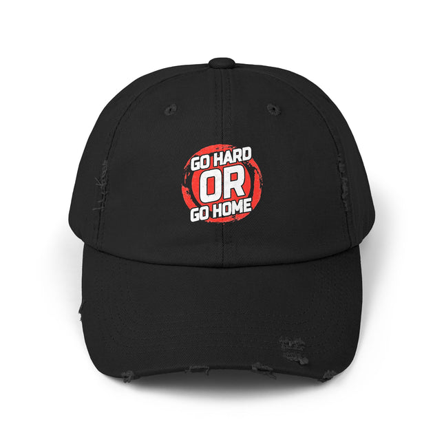 Unisex Distressed Cap mit Typografie-Motiven 