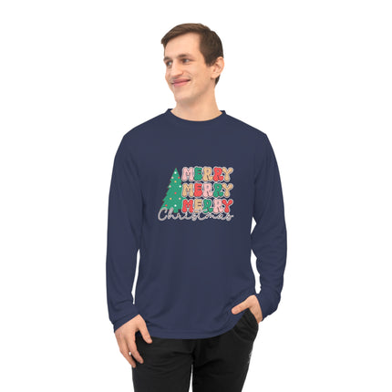 Christmas themed Unisex Performance Long Sleeve Shirt