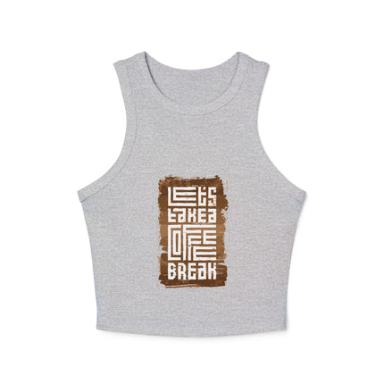 Damen Micro Rib Racer Tank Top mit Typografie-Motiven
