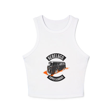 Damen Micro Rib Racer Tank Top mit Auto-Enthusiasten-Motiv