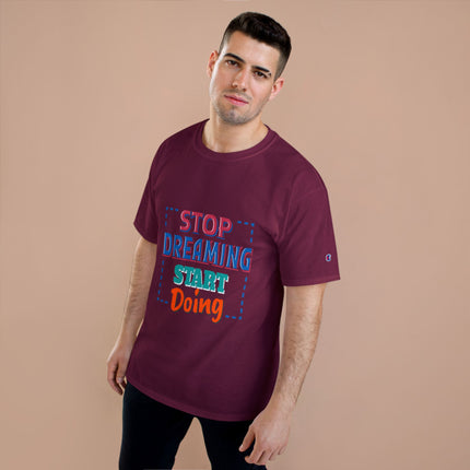 Champion-T-Shirt mit Typografie-Motiv
