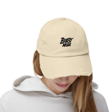 Unisex Distressed Cap mit Typografie-Motiven 