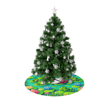 Group of Adorable Frogs  design themed Christmas Tree Skirts