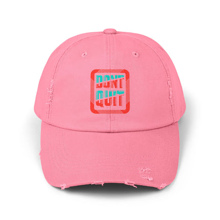 Unisex Distressed Cap mit Typografie-Motiven 