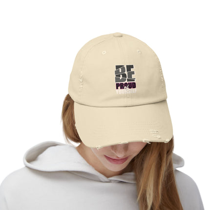 Unisex Distressed Cap mit Typografie-Motiven 