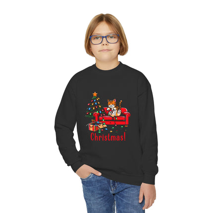 Christmas themed Youth Crewneck Sweatshirt