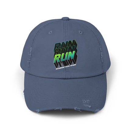 Unisex Distressed Cap mit Typografie-Motiven 