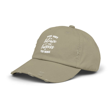 Unisex Distressed Cap mit Typografie-Motiven 