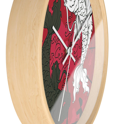 Attraktive Wanduhr mit Koi-Fisch-Design 