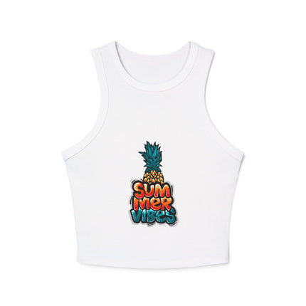 Typography themed Women's Micro Rib Racer Tank Top