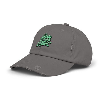 Unisex Distressed Cap mit Typografie-Motiven 
