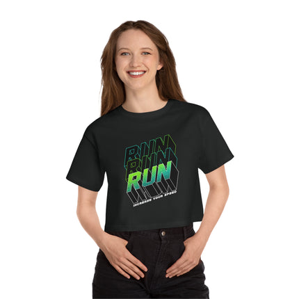 Typography themed Champion Women's Heritage Cropper T-Shirt