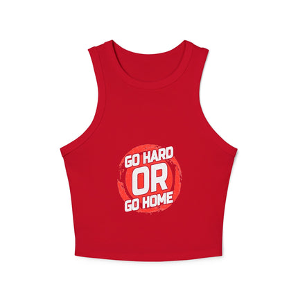 Damen Micro Rib Racer Tank Top mit Typografie-Motiven