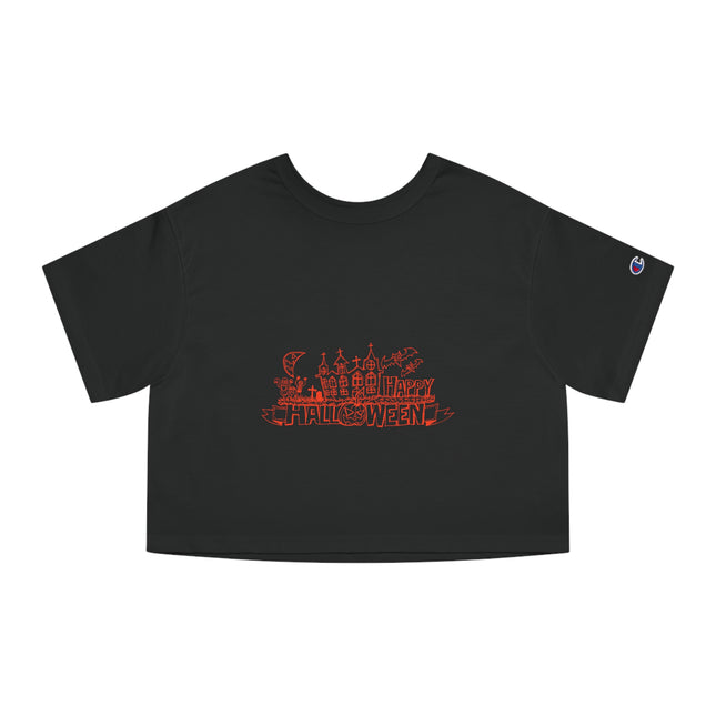 Champion Damen Heritage Cropper T-Shirt mit Halloween-Motiv