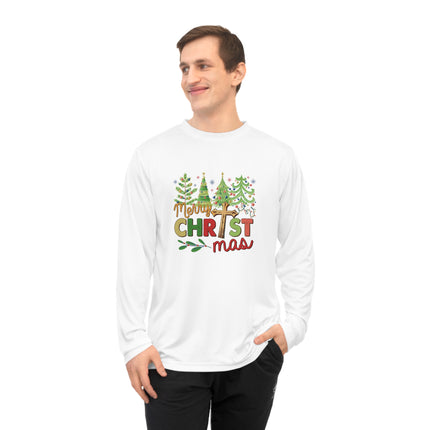 Christmas themed Unisex Performance Long Sleeve Shirt