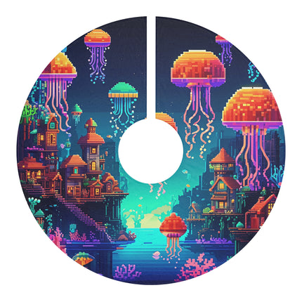 Jelly fish and its Kingdom design themed Christmas Tree Skirts