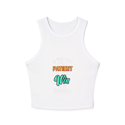 Damen Micro Rib Racer Tank Top mit Typografie-Motiven