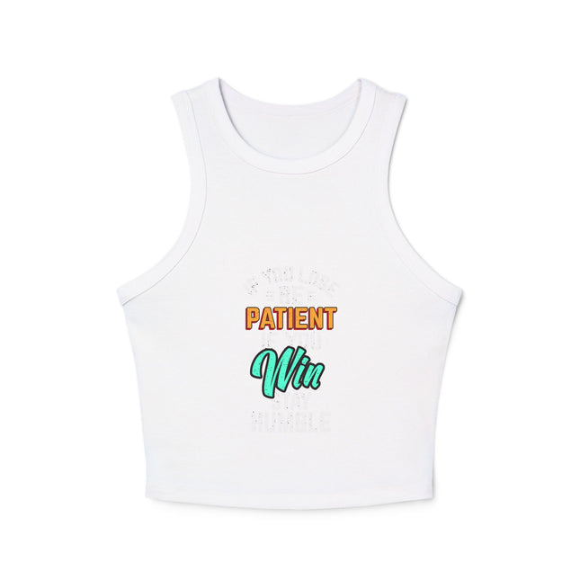 Damen Micro Rib Racer Tank Top mit Typografie-Motiven
