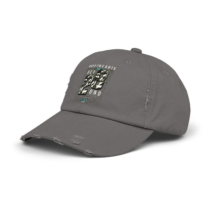 Unisex Distressed Cap mit Typografie-Motiven 