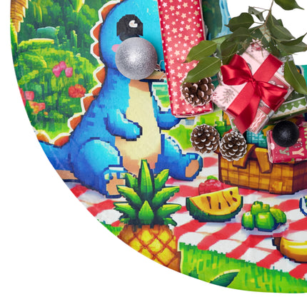 Cute 2 Dino design themed Christmas Tree Skirts