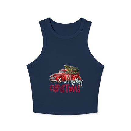 Weihnachtliches Damen Micro Rib Racer Tank Top