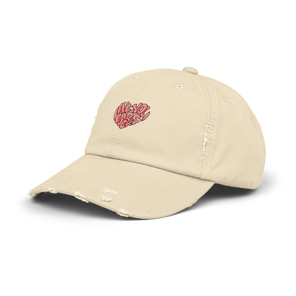 Unisex Distressed Cap mit Typografie-Motiven 