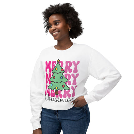 Christmas themed Unisex Lightweight Crewneck Sweatshirt