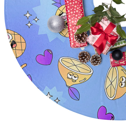 Cute Pineapple Smiling Pattern design themed Christmas Tree Skirts
