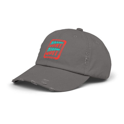 Unisex Distressed Cap mit Typografie-Motiven 