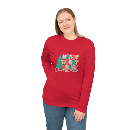 Christmas themed Unisex Performance Long Sleeve Shirt
