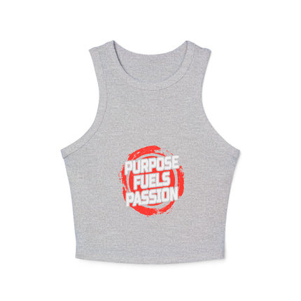 Damen Micro Rib Racer Tank Top mit Typografie-Motiven