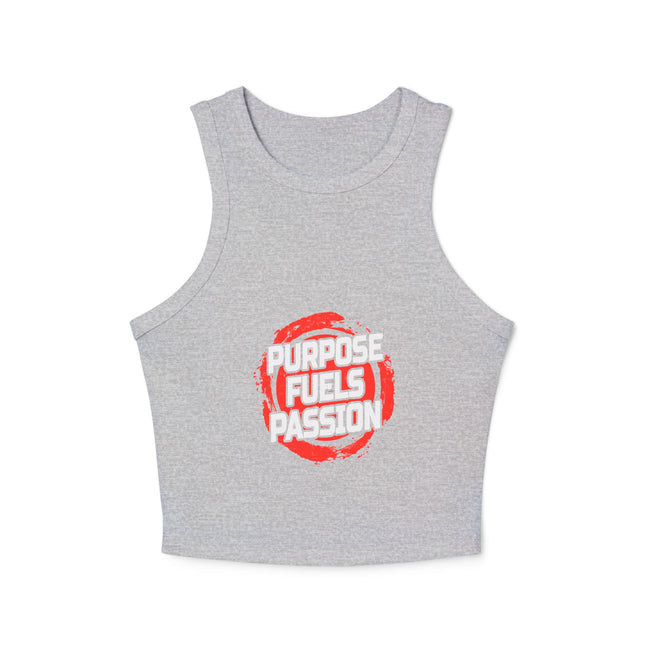 Damen Micro Rib Racer Tank Top mit Typografie-Motiven