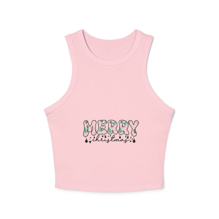 Christmas themed Women's Micro Rib Racer Tank Top
