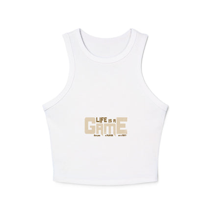Damen Micro Rib Racer Tank Top mit Typografie-Motiven